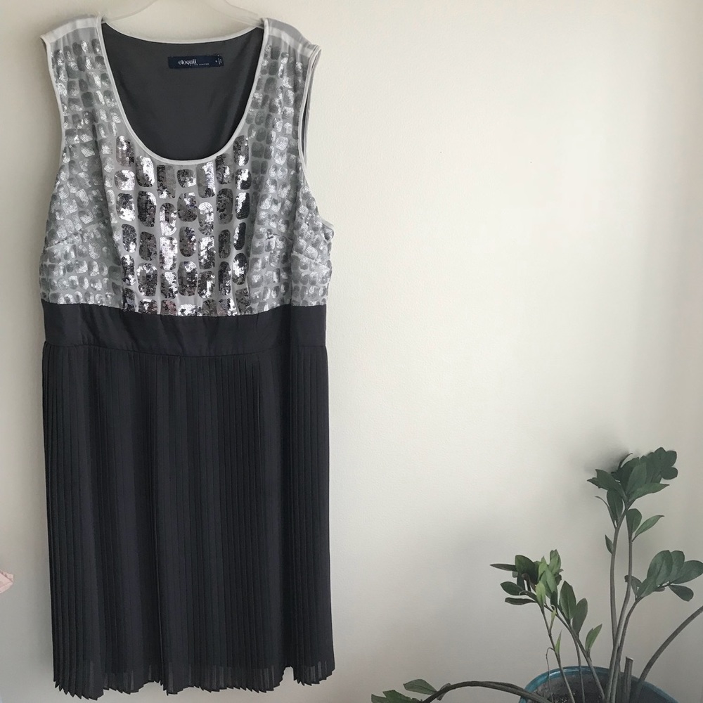 Silver Eloquii Cocktail Dress